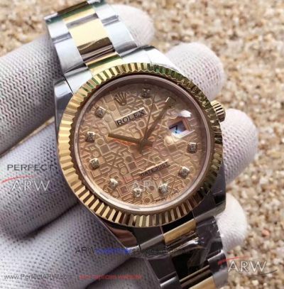 EW Factory Rolex 116334 Datejust II 41mm Champagne Jubilee Dial All Gold Fluted Bezel Swiss Cal.3136 Watch 